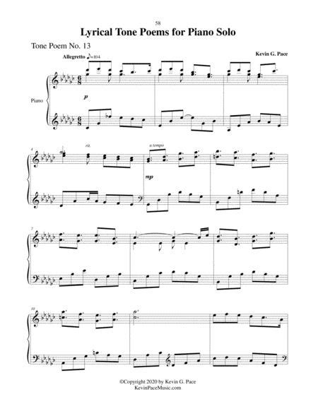 Lyrical Tone Poem No 13 In Gb Piano Solo Free Music Sheet