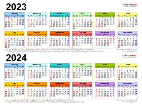 2023 And 2024 Printable Calendar Calendar Printables