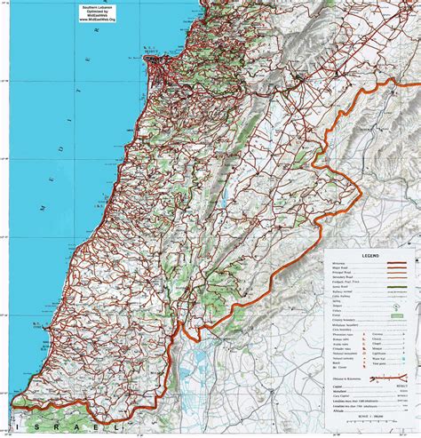Map Of South Lebanon Detailed
