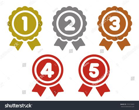 Ranking Medal Icon Illustration Set 1st Stock Vector Royalty Free