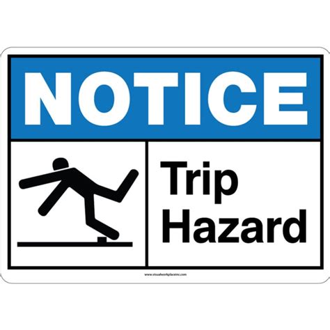 ANSI Notice Trip Hazard Visual Workplace Inc