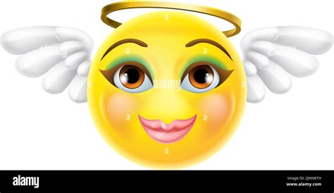 Angel Emoji Emoticon Woman Female Cartoon Icon Stock Vector Image And Art