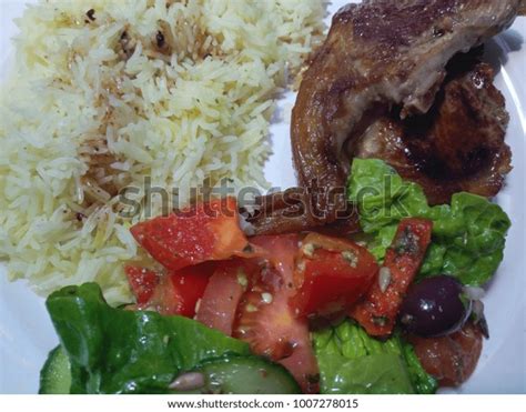 Close Hot Cooked Lamb Chops Rice Stock Photo 1007278015 Shutterstock