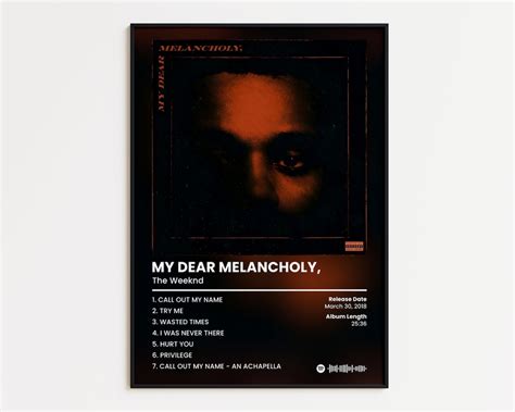 The Weeknd Cover Poster My Dear Melancholy Print Classics Rnb Poster