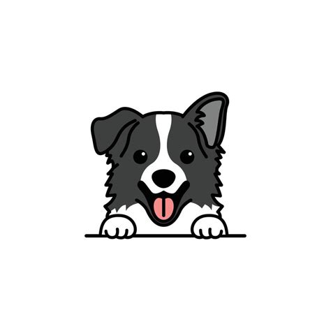 Cute Dibujos Animados De Perro Collie De Frontera Ilustración