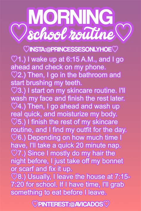 daily routine for girls
