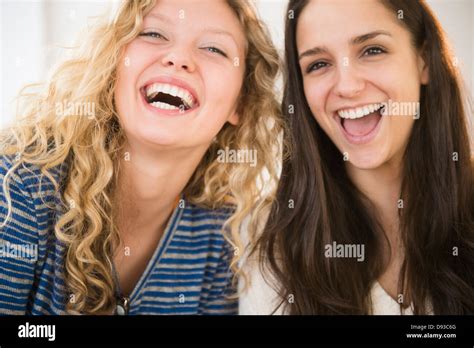 Two People Laughing Together Hi Res Stock Photography And Images Alamy