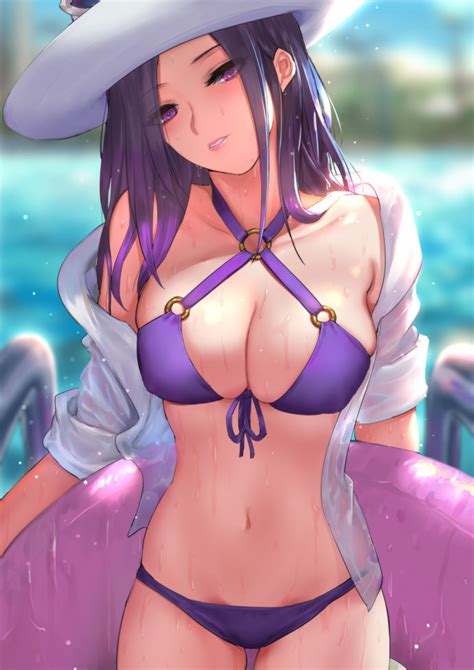 Pd Pdpdlv1 Caitlyn League Of Legends Pool Party Caitlyn League Of Legends 1girl Bikini