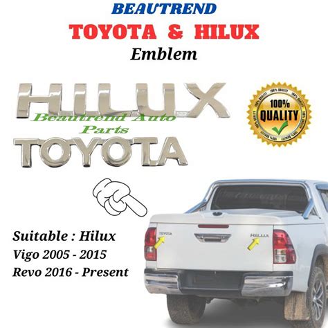 Toyota Hilux Emblem Badge Logo Lambang Tulisan Toyota Hilux Vigo Revo