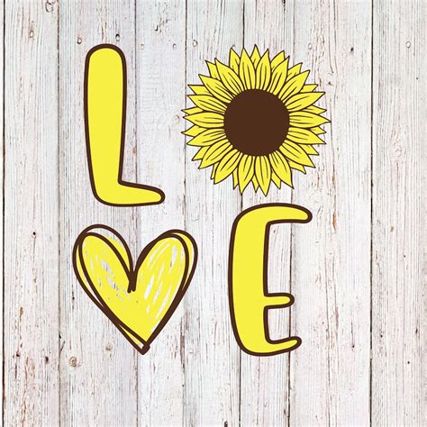 Sunflower Love svg png jpg eps dxf and pdf Files | Etsy