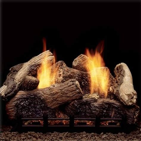 Monessen 24 Berkley Oak Ventless Gas Logs With Remote Ready Natural Blaze Burner Propane Gas