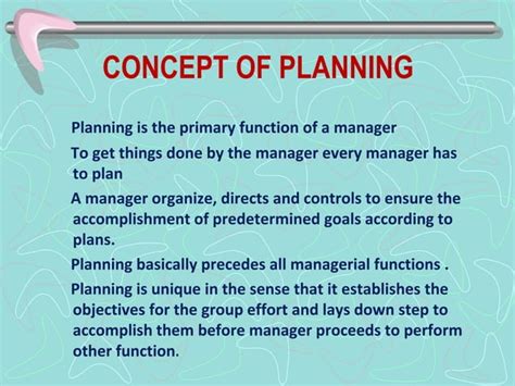 Planning Nature Significance Process Of Planning Types Of Planning