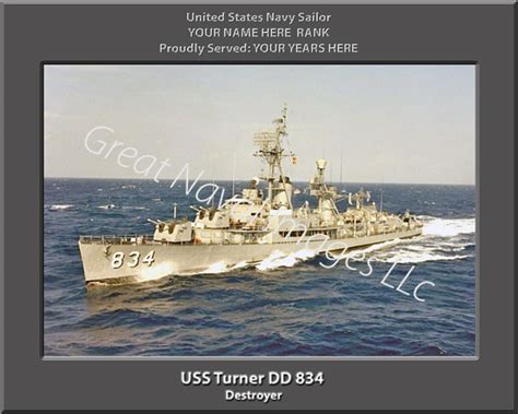 Uss Turner Dd 834 Personalized Navy Ship Photo ⋆ Personalized Us Navy