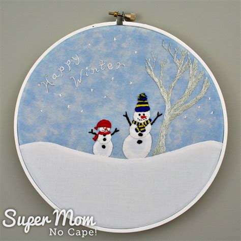 Happy Winter Snowmen Embroidery Pattern Quick And Easy To Stitch