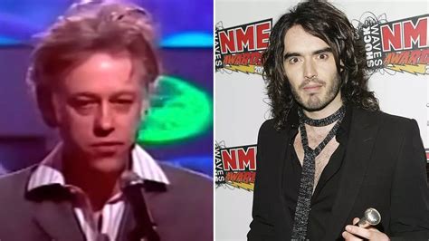 bob geldof and russell brand s awkward clash and musician s cutting sweary jibe mirror online