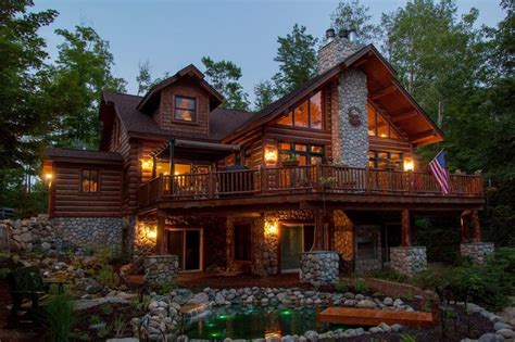 Homes With Walk Out Basements Hybrid Log Chalet On A Walk Out