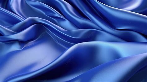 Exquisite Royal Blue Satin Background With Elegant Wavy Texture Silk