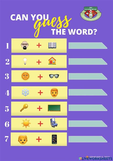 Emoji Guess The Word Worksheet Guess The Word Emoji Words Guess The