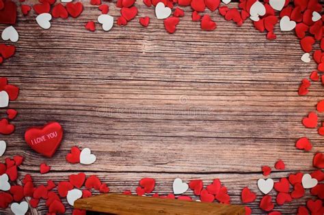 Hearts And Wooden Valentine S Day Backdrop Stock Image Image Of