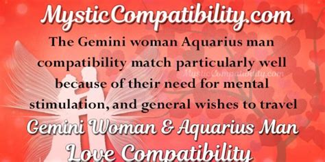 Gemini Woman Aquarius Man Compatibility Mystic Compatibility