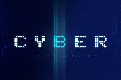 Cyber Digital Technology Font Etsy