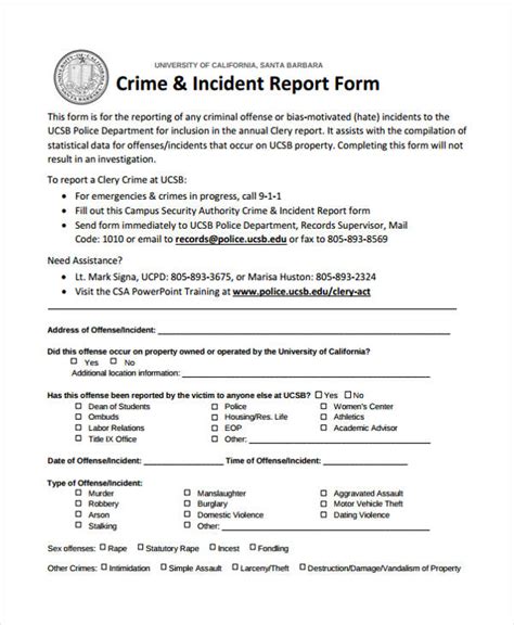 blank incident report form word