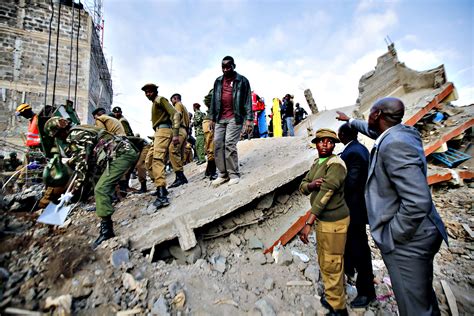 Earthquakes, hurricanes and other natural disasters can also damage the structure of the buildings and cause it to collapse. Kenya building collapse: Death toll rises to 16 - Voice of ...