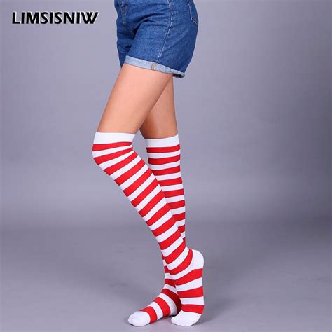 Limsisniw Young Lady Casual Stockings Double Colors Stripes Fashion