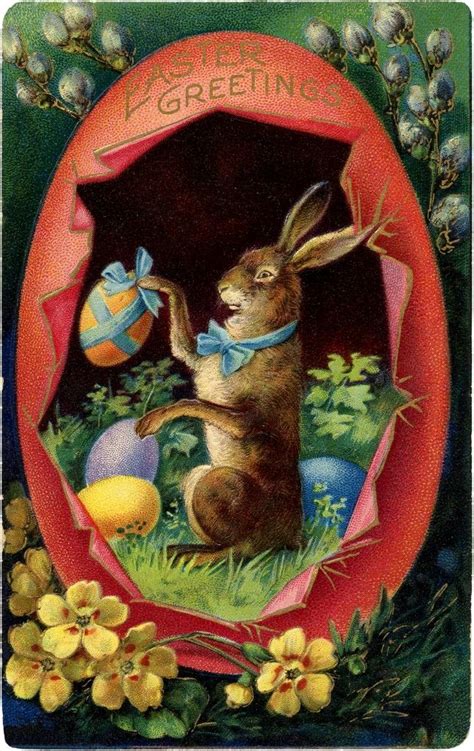 Victorian Easter Bunny With Egg Image The Graphics Fairy Easter