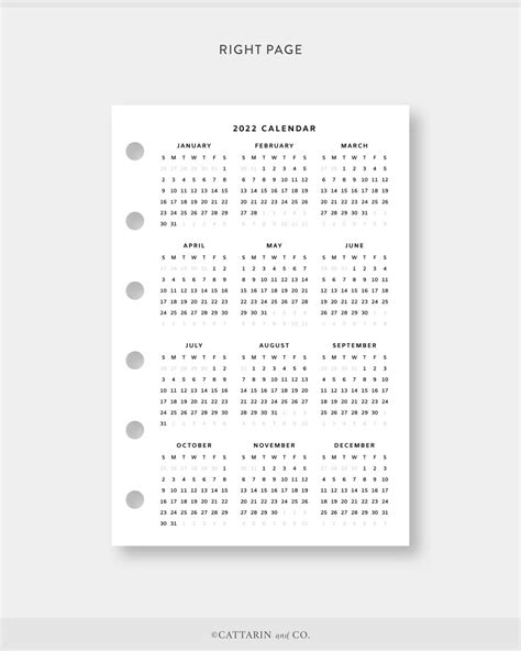 Year At A Glance Calendar 2022 Calendar Printables Free Blank