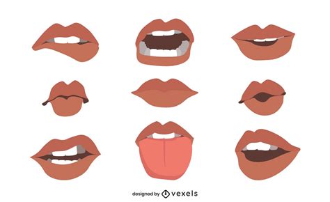 Realistic Lips Illustration Set Vector Download