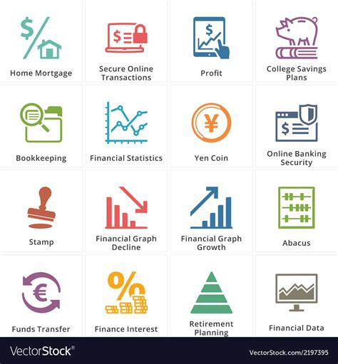 Personal Business Finance Icons Set 3 Royalty Free Vector