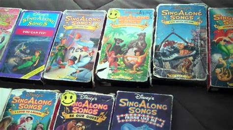 Disney Sing Along Songs VHS Tapes Lot Of 12 Complete Set