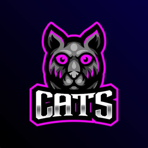 Cat Mascot Logo Esport Gaming Vector Premium