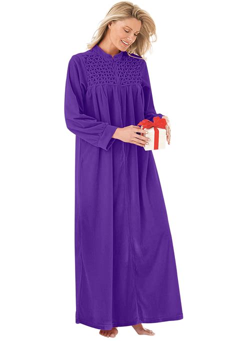 Only Necessities Womens Plus Size Smocked Velour Long Robe Ebay