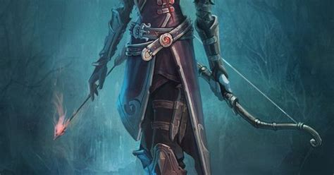Red Hair Female Drow Elf Archer Arcane Dungeons And Dragons Dnd Rpg