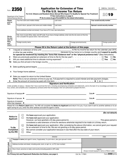 Irs Fillable Extension Form Printable Forms Free Online