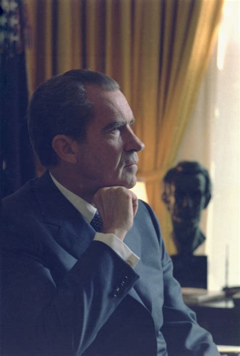 President Richard Nixon In A Self Consciously Posed Official Portrait
