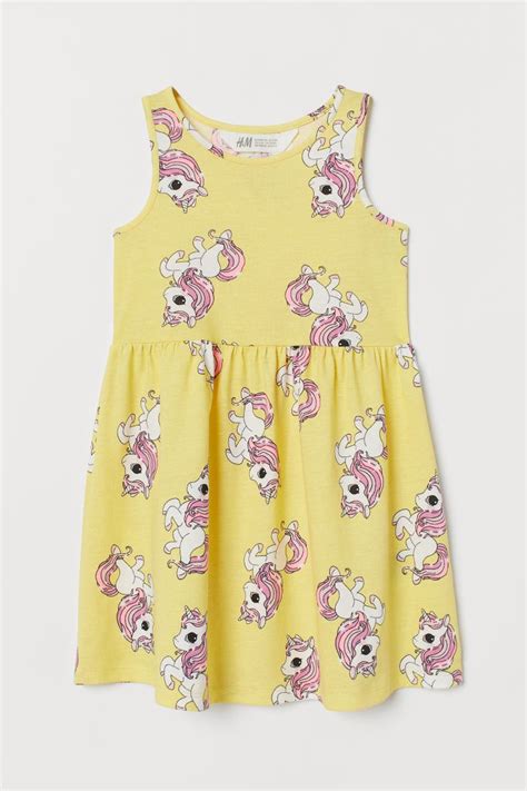 Patterned Jersey Dress Yellowunicorns Kids Handm Us