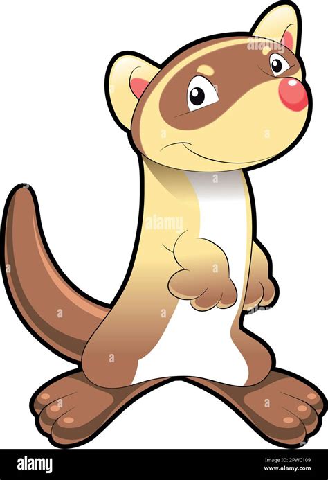 Baby Ferret Cartoon And Vector Character Stock Vector Image And Art Alamy