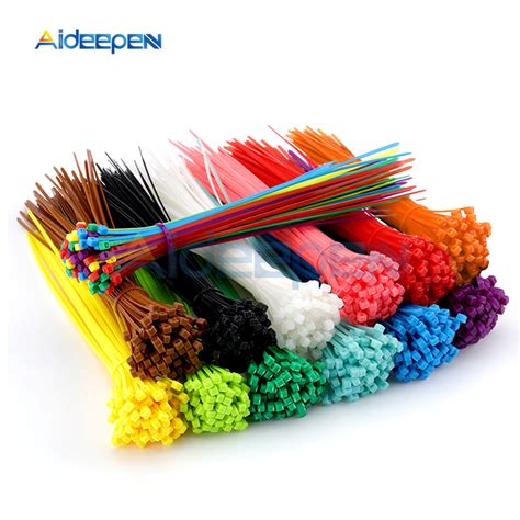 100pcsbag 200mm Self Locking Nylon Cable Ties 8inch 12 Color Plastic