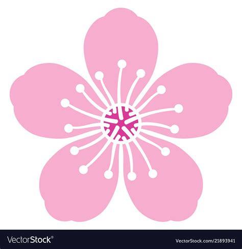 A Pink Flower With White Dots In The Center On A White Background Eps