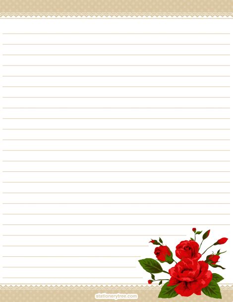 Free printable writing papers with decorative christmas borders, ranging from candy canes to snowflakes, will make writing fun for your . Free Rose Stationery and Writing Paper | Writing paper ...