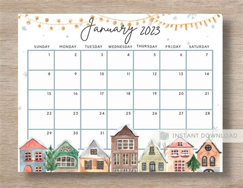 January 2023 Editable Calendar Printable Template Cal