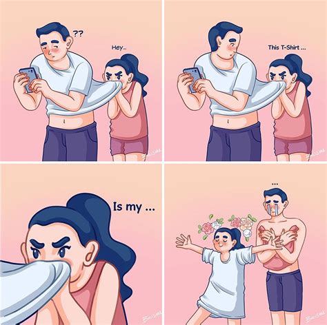 Artist Depicts Her Relationship With Her Boyfriend In Illustrations Cute Couple Comics