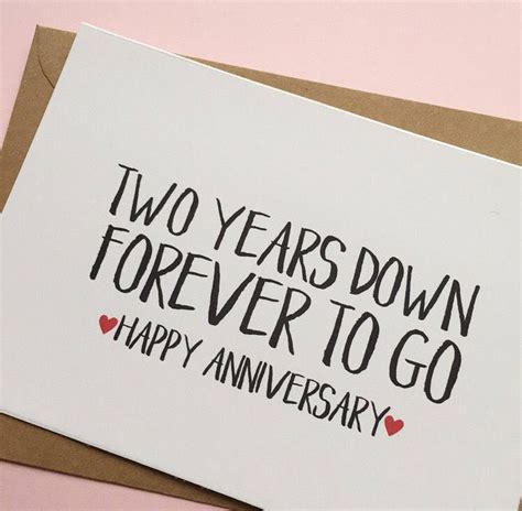 Top 7 best 2nd year anniversary gift ideas in 2021. Two years down forever to go, 2nd Anniversary Card ...