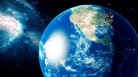 Realistic Beautiful Planet Earth From Deep Space Motion Background 00