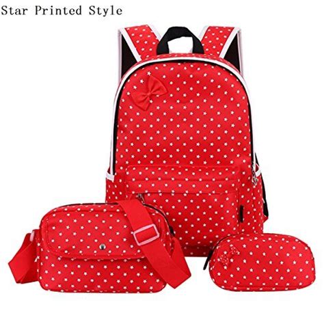 Vbiger Casual School Bag Children School Backpacks For Teen Girls Red