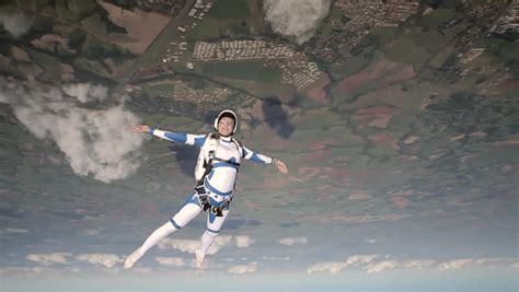 Skydiver Freestyle Beautiful Girl In Stock Footage Video 100 Royalty