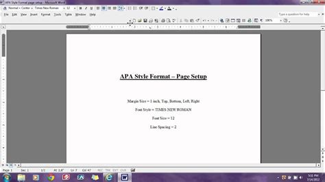 Apa Format Page Setup Youtube